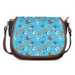 Cute Shark Pattern Print Saddle Bag