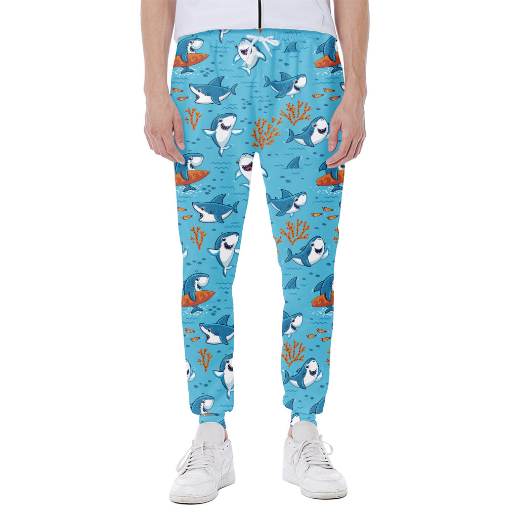 Cute Shark Pattern Print Scuba Joggers