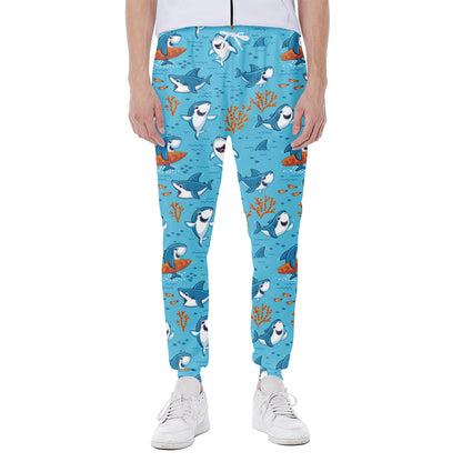Cute Shark Pattern Print Scuba Joggers