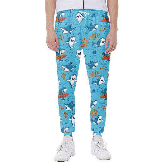Cute Shark Pattern Print Scuba Joggers