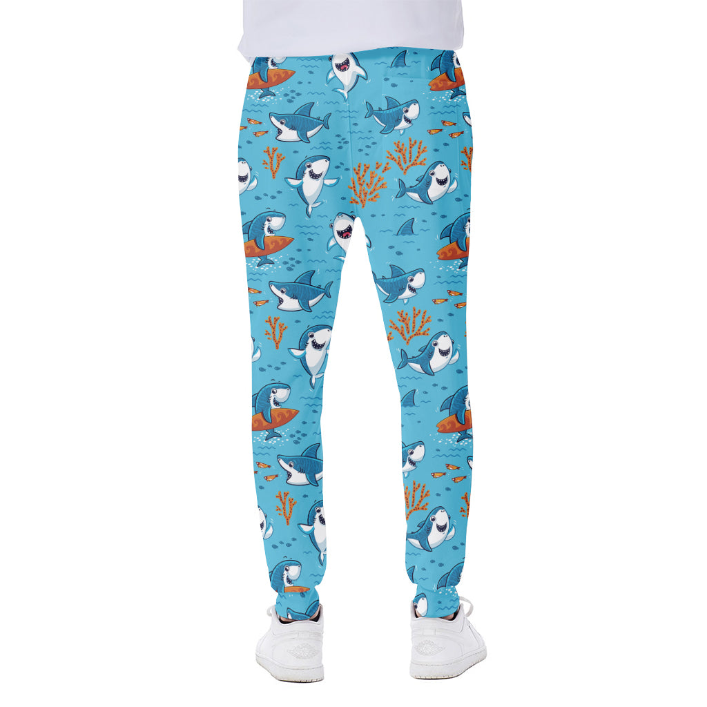 Cute Shark Pattern Print Scuba Joggers