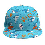 Cute Shark Pattern Print Snapback Cap