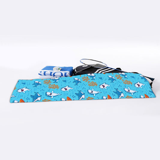 Cute Shark Pattern Print Sports Towel