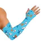 Cute Shark Pattern Print Sun Protection Arm Sleeves