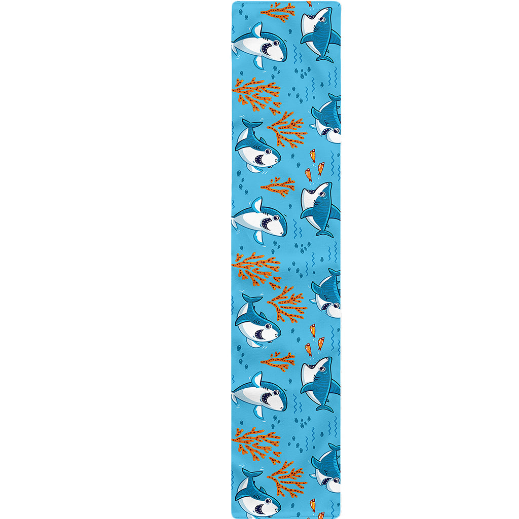 Cute Shark Pattern Print Table Runner