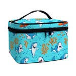 Cute Shark Pattern Print Travel Makeup Bag