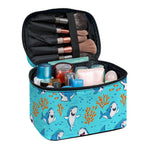 Cute Shark Pattern Print Travel Makeup Bag