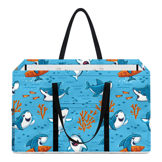 Cute Shark Pattern Print Utility Tote Bag