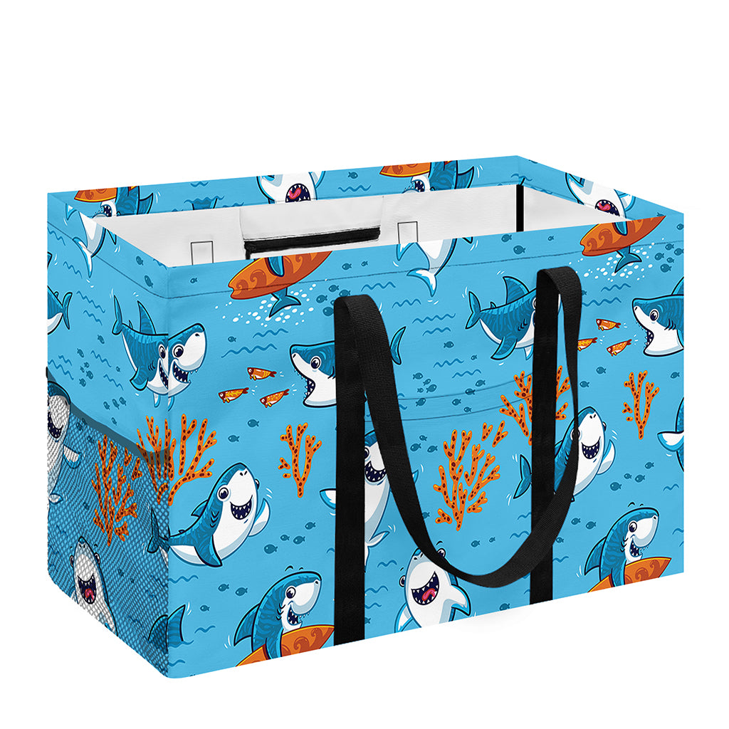 Cute Shark Pattern Print Utility Tote Bag