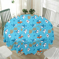 Cute Shark Pattern Print Waterproof Round Tablecloth
