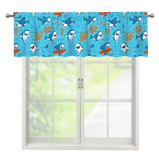 Cute Shark Pattern Print Window Valance