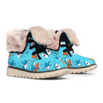 Cute Shark Pattern Print Winter Boots