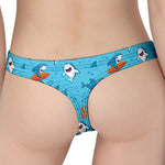 Cute Shark Pattern Print Women's Thong