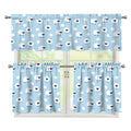 Cute Sheep Pattern Print 3 Piece Kitchen Curtains