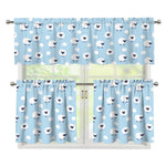 Cute Sheep Pattern Print 3 Piece Kitchen Curtains