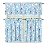 Cute Sheep Pattern Print 3 Piece Kitchen Curtains