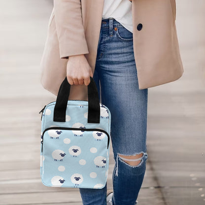 Cute Sheep Pattern Print Bible Tote Bag