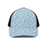 Cute Sheep Pattern Print Black Mesh Trucker Cap