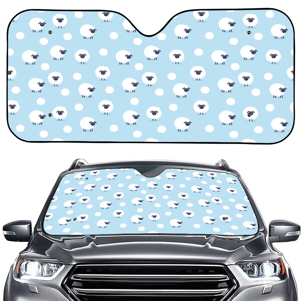 Cute Sheep Pattern Print Car Windshield Sun Shade