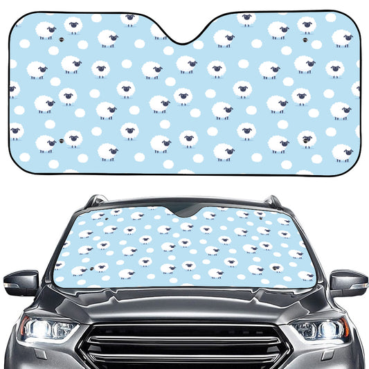 Cute Sheep Pattern Print Car Windshield Sun Shade