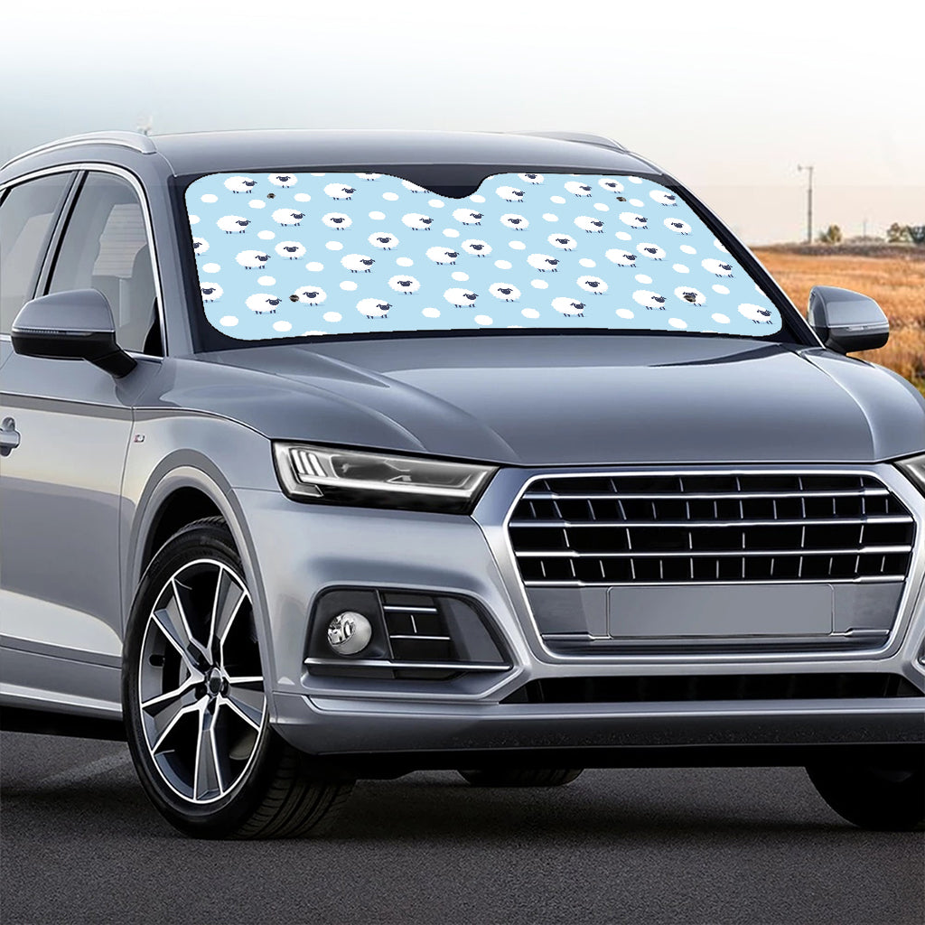 Cute Sheep Pattern Print Car Windshield Sun Shade