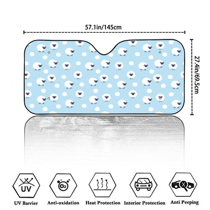 Cute Sheep Pattern Print Car Windshield Sun Shade