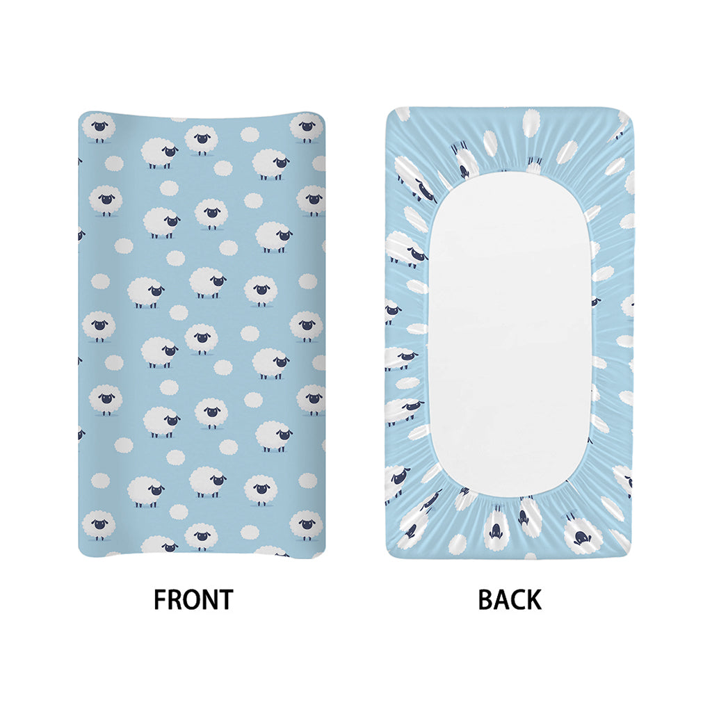 Cute Sheep Pattern Print Changing Pad Cover