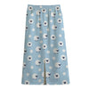 Cute Sheep Pattern Print Cotton Front Slit Maxi Skirt