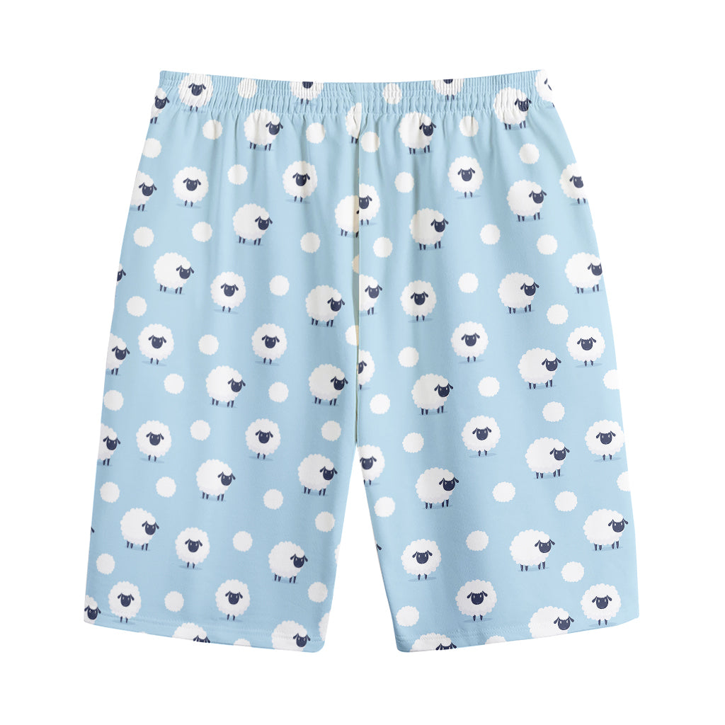 Cute Sheep Pattern Print Cotton Shorts