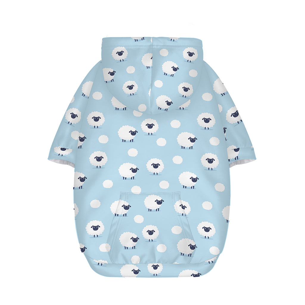 Cute Sheep Pattern Print Dog Zip Up Hoodie