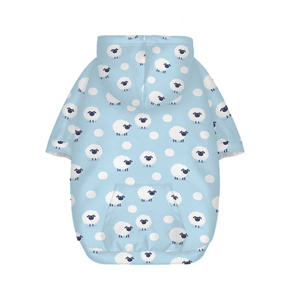 Cute Sheep Pattern Print Dog Zip Up Hoodie