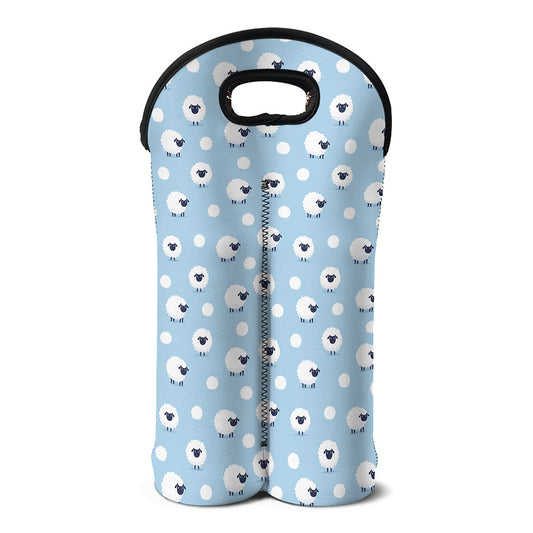 Cute Sheep Pattern Print Double Neoprene Wine Tote
