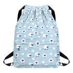 Cute Sheep Pattern Print Drawstring Backpack