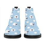 Cute Sheep Pattern Print Flat Ankle Boots