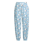 Cute Sheep Pattern Print Fleece Lined Knit Pants