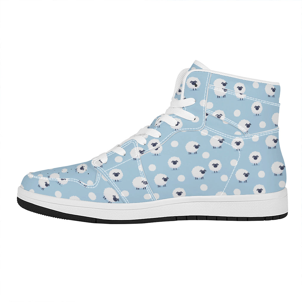 Cute Sheep Pattern Print High Top Leather Sneakers
