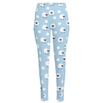 Cute Sheep Pattern Print High-Waisted Pocket Leggings
