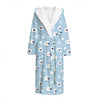 Cute Sheep Pattern Print Hooded Bathrobe