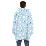 Cute Sheep Pattern Print Hoodie Blanket