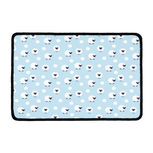 Cute Sheep Pattern Print Kitchen Mat