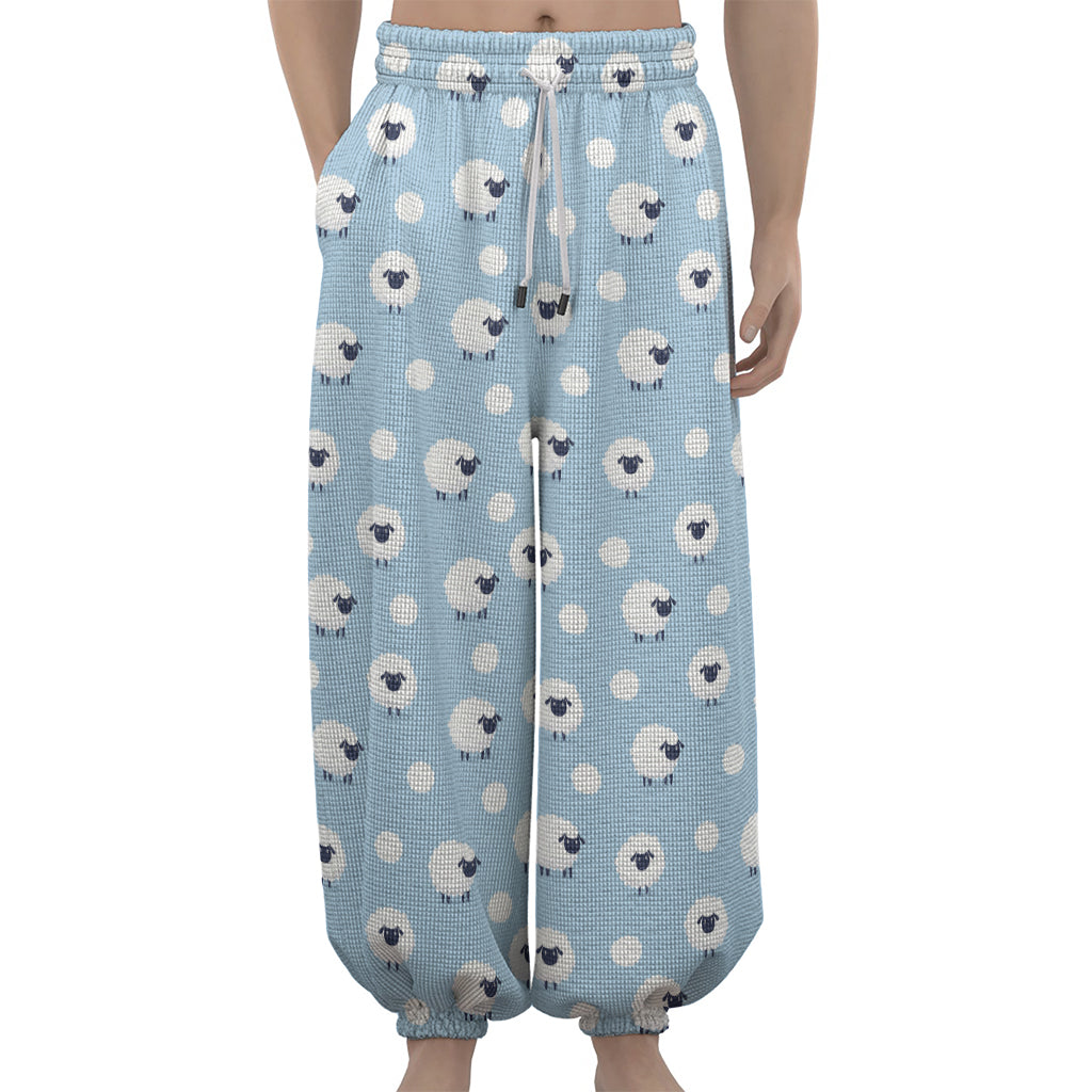 Cute Sheep Pattern Print Lantern Pants