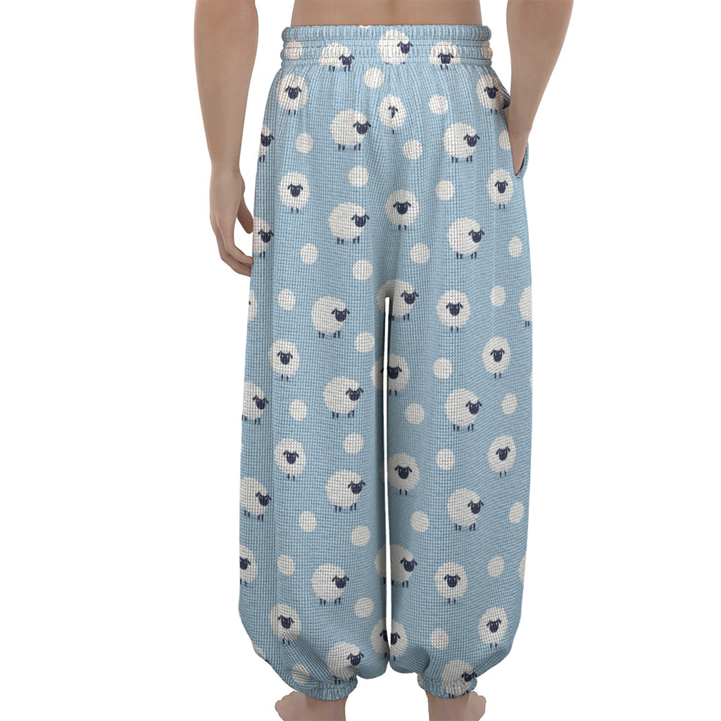Cute Sheep Pattern Print Lantern Pants