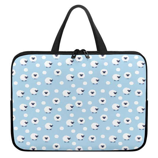 Cute Sheep Pattern Print Laptop Sleeve With Handle