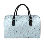 Cute Sheep Pattern Print Leather Duffle Bag