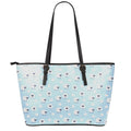Cute Sheep Pattern Print Leather Tote Bag With Zipper