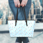 Cute Sheep Pattern Print Leather Tote Bag