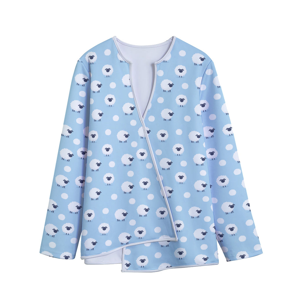 Cute Sheep Pattern Print Long Sleeve Short Coat