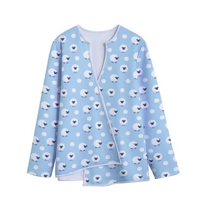 Cute Sheep Pattern Print Long Sleeve Short Coat
