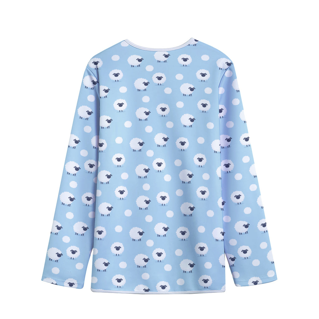 Cute Sheep Pattern Print Long Sleeve Short Coat