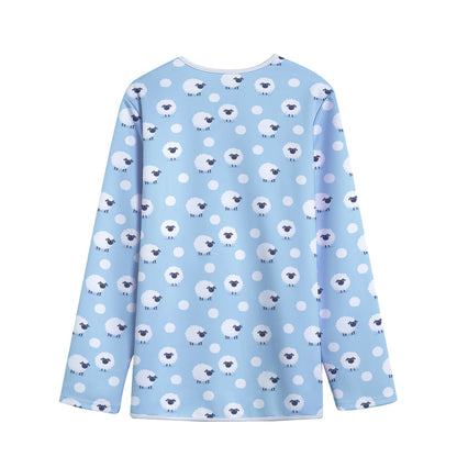 Cute Sheep Pattern Print Long Sleeve Short Coat